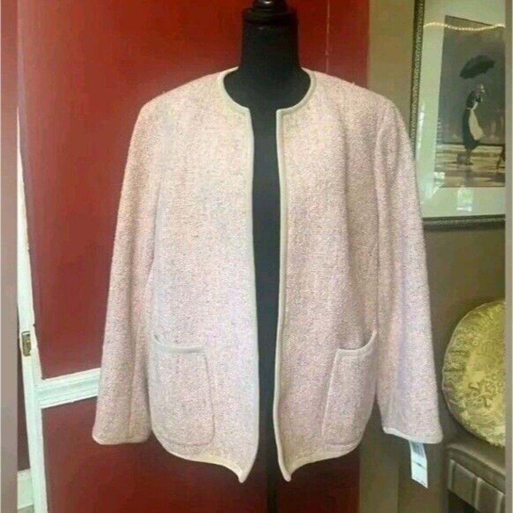 Jones New York Collection Womens Virgin Wool 18W Suit Pink Copenhagen Blazer NWT